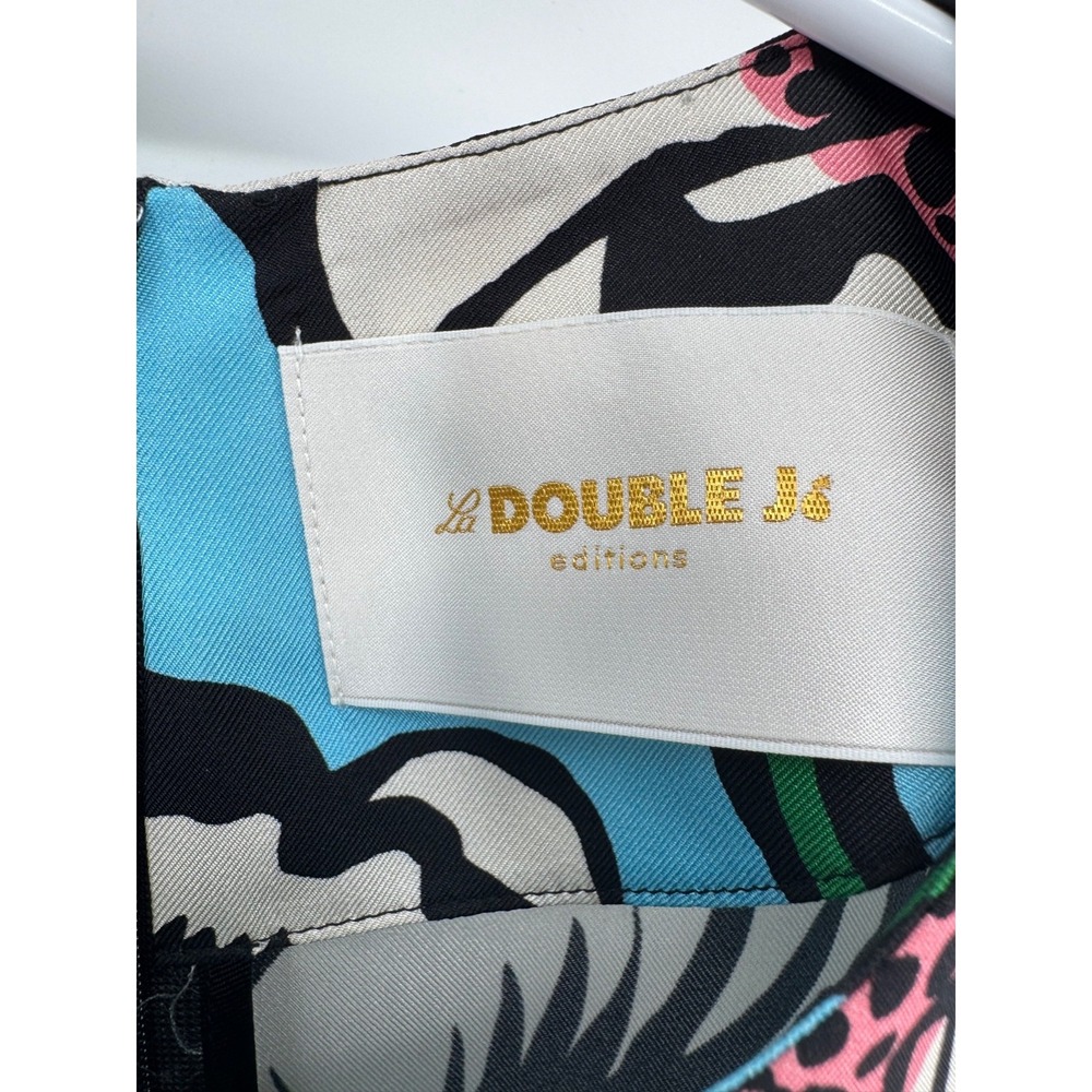 La Double J's Dress small Mini Swing Big Blooms Viola Silk Floral RSP $560 blue - Picture 3 of 10